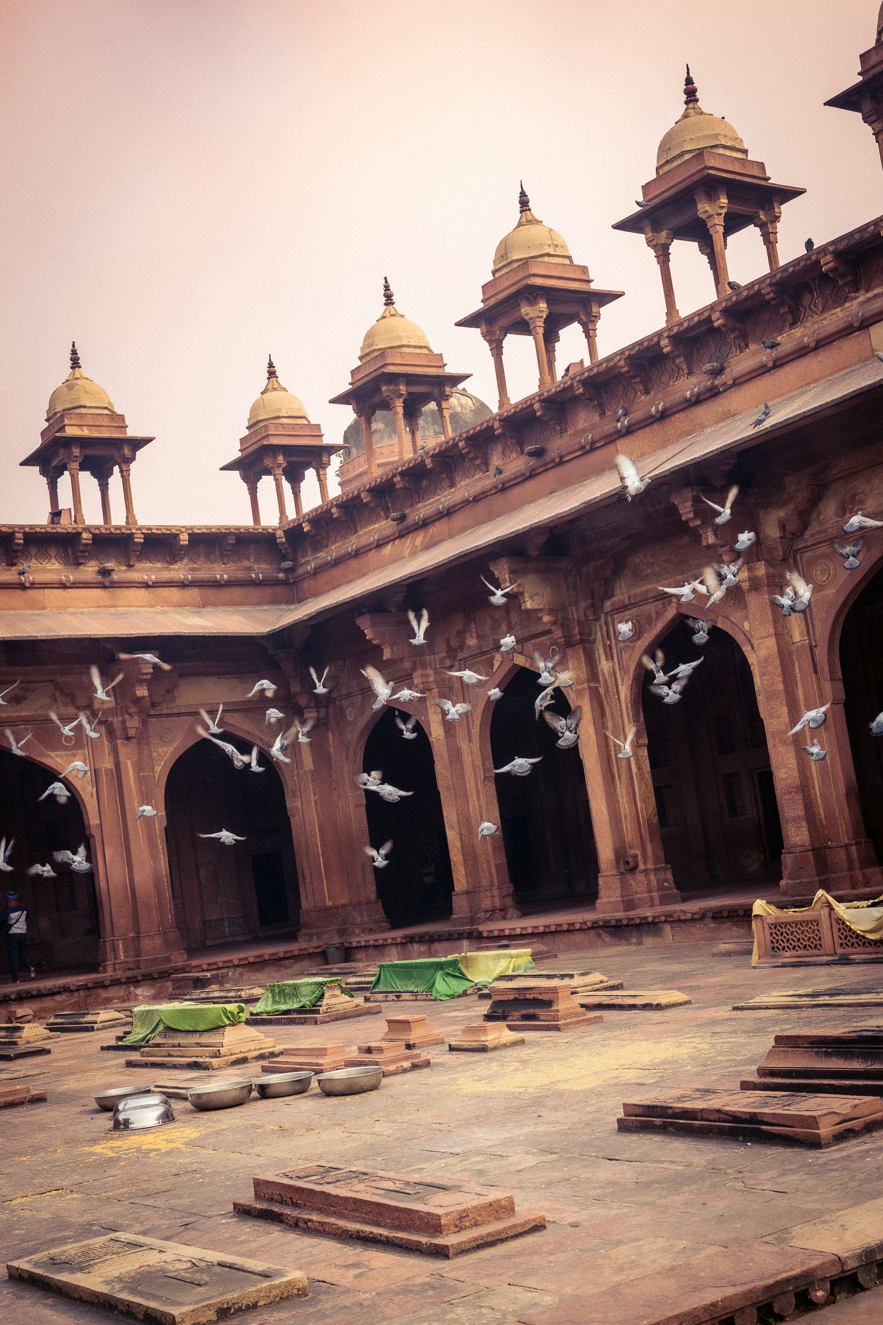 Historic Courtyard With Graves At Fatehpur Sikri